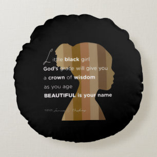 Round Pillow "Ebony Woman" little black pillow
