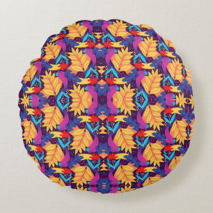 Round pillow featuring a vibrant