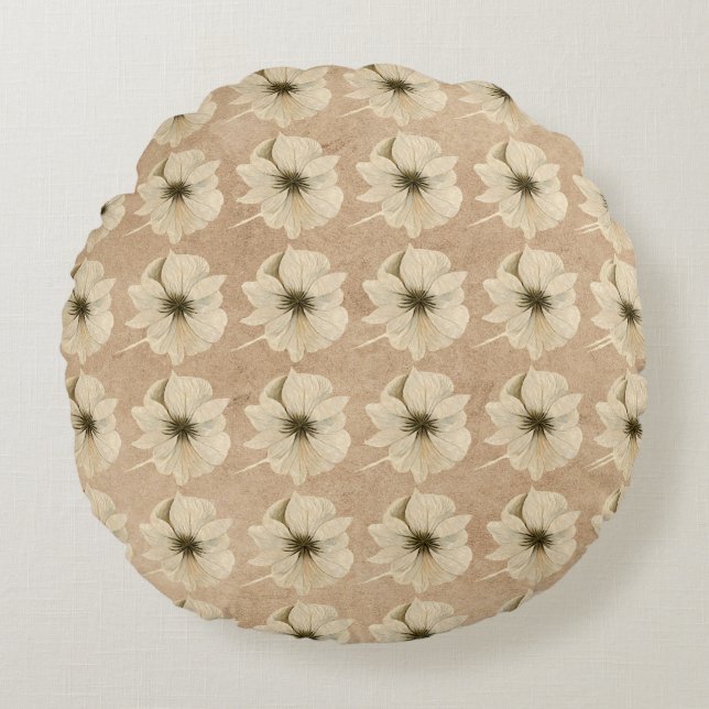 Round Pillow For Home - Flower Pillow Design (Front)