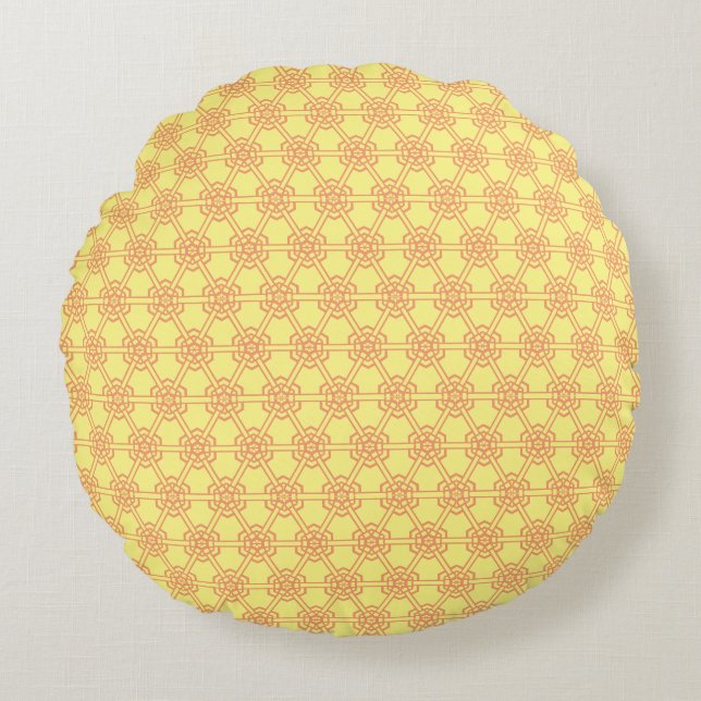 Round Pillow - Hexagon and Triangles (Front)