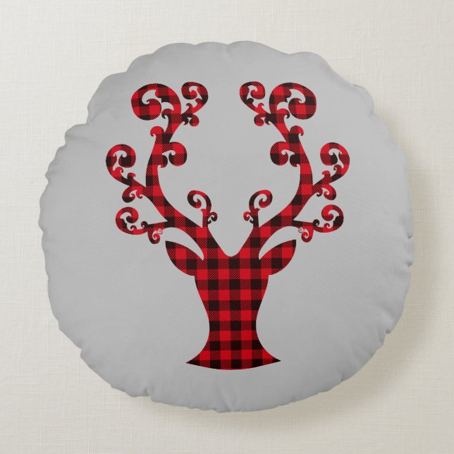 Round Pillow-Holiday Deer Cushion (Front)