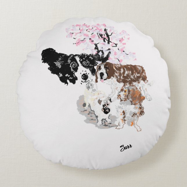 Round Pillow  : It's a Doggie , Dog World (Front)