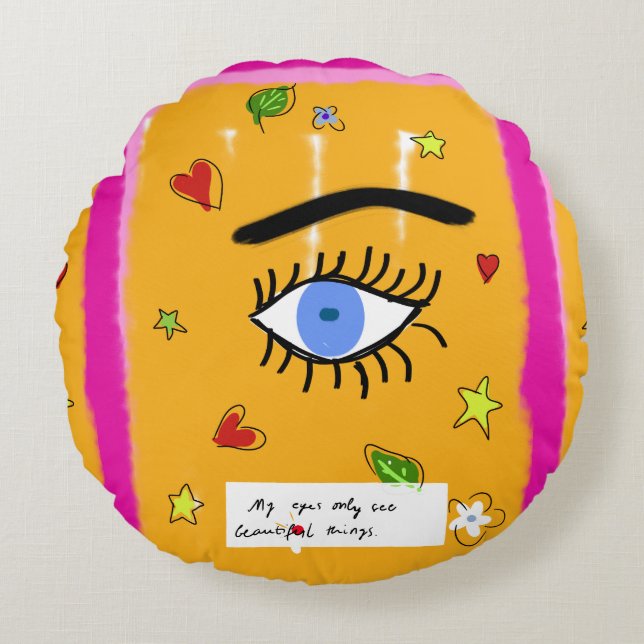 Round Pillow  modern home decor (Front)