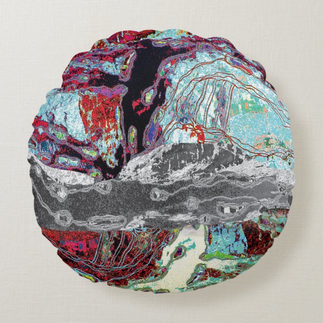 Round Pillow – Strata Pulse (Front)
