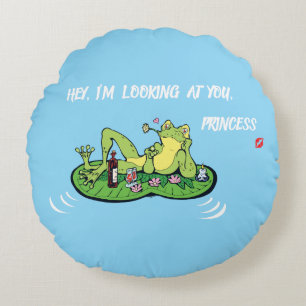 Round Pillow Valentine's Day Love Frog