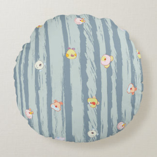 Round Pillow – Whimsy Faces
