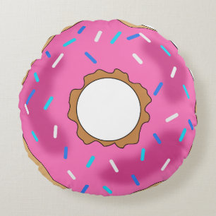 ROUND PINK DONUT PILLOW