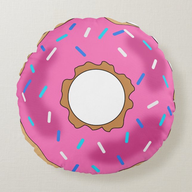 ROUND PINK DONUT PILLOW (Front)