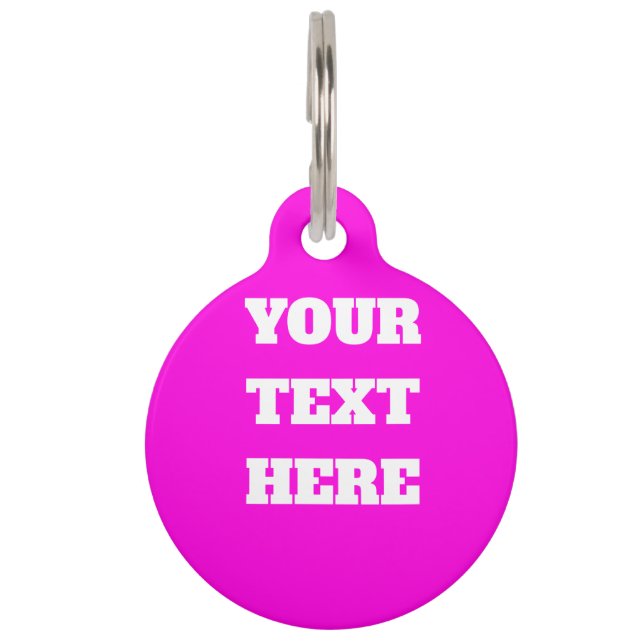 Round Pink Pet Tag (Front)