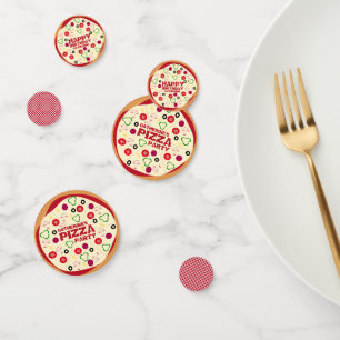 Round Pizza Party Kids Birthday  Confetti