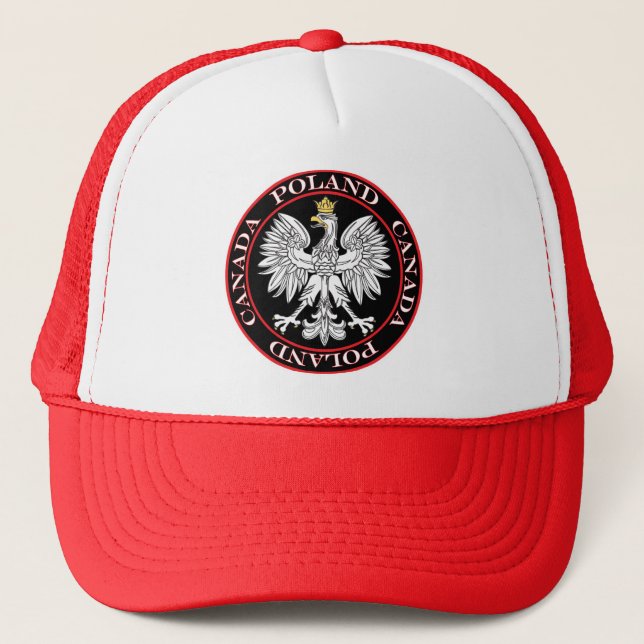 Round Poland Canada Eagle Trucker Hat (Front)