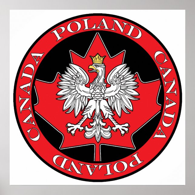 Round Poland Canada Leaf Poster (Front)