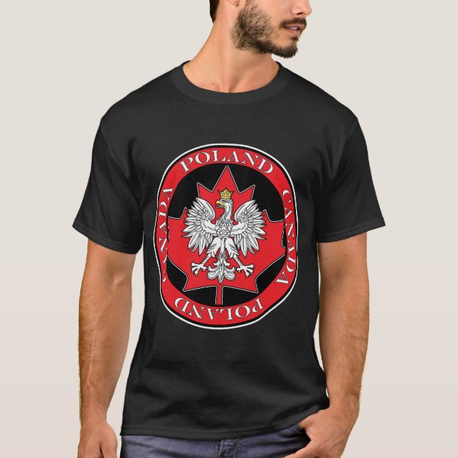 Round Poland Canada Leaf T-Shirt (Front)