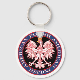 Round Polish American Eagle Key Ring