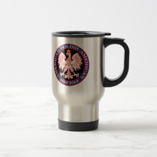 Round Polish American Eagle Travel Mug