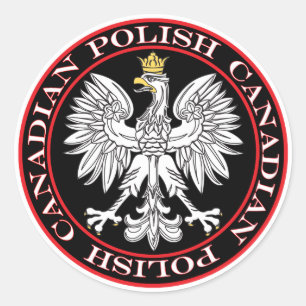 Round Polish Canadian Eagle Classic Round Sticker
