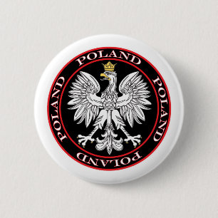 Round Polish Eagle 6 Cm Round Badge