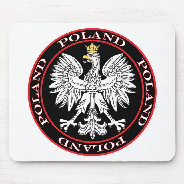 Round Polish Eagle Mouse Mat (Front)