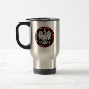 Round Polish Eagle Travel Mug
