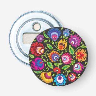 Round Polish folklore composition Bottle Opener