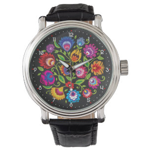 Round Polish folklore composition Watch