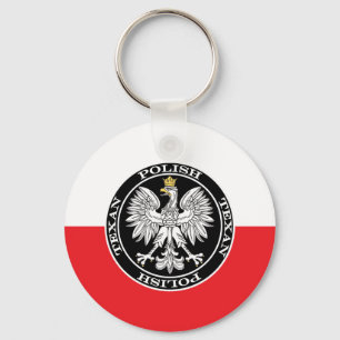Round Polish Texan Eagle Key Ring