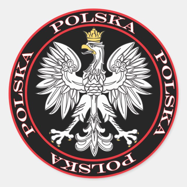 Round Polska Eagle Classic Round Sticker (Front)