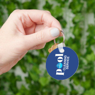 Round Pool Cleaning Service Key Ring