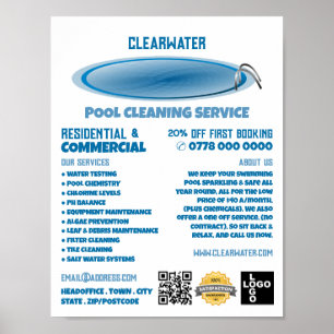 Round Pool Design, Swimming Pool Cleaning Service Poster