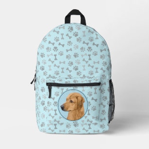 round printed backpack