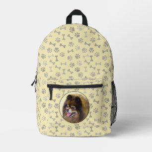 round printed backpack