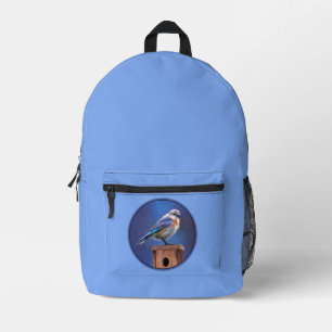 round printed backpack