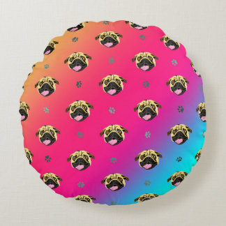 Round Pug Print Cishion Cushion
