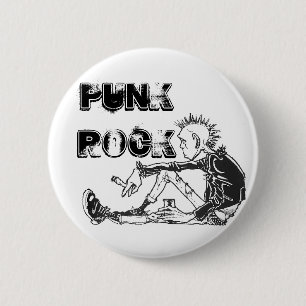 Round Punk Rock Genre Pin
