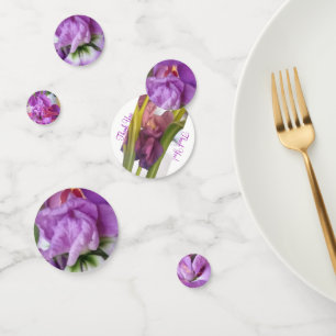 Round Purple Floral Motiff Confetti