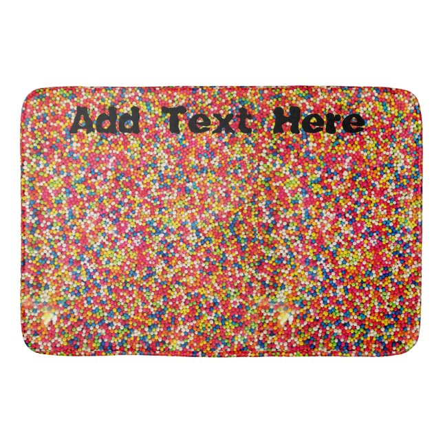 Round Rainbow Candy Sprinkles Bath Mat (Front)