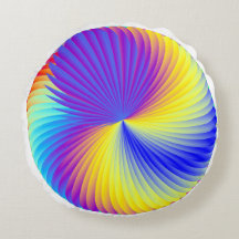 Round Rainbow Petal Powered Pillow