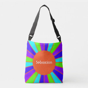 Round Rays Frame 07 + your backgr. & ideas Crossbody Bag