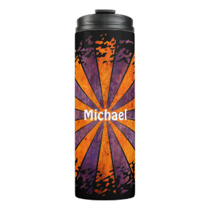 Round Rays Frame DART grunge + your backgr. Thermal Tumbler