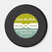 Round Record  Save the Date Magnet - music themed