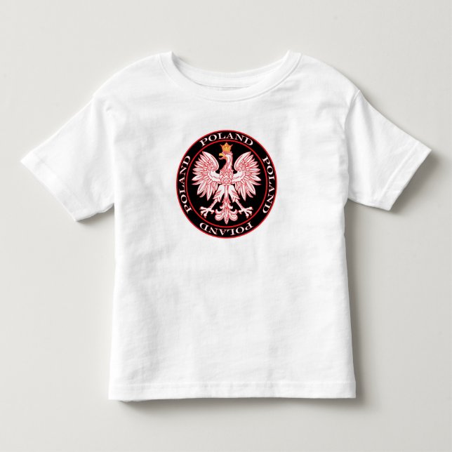 Round Red Polish Eagle Toddler T-Shirt (Front)