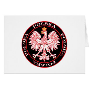 Round Red Polska Eagle
