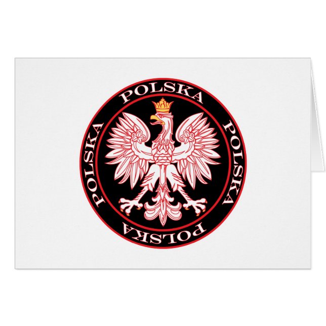 Round Red Polska Eagle (Front Horizontal)