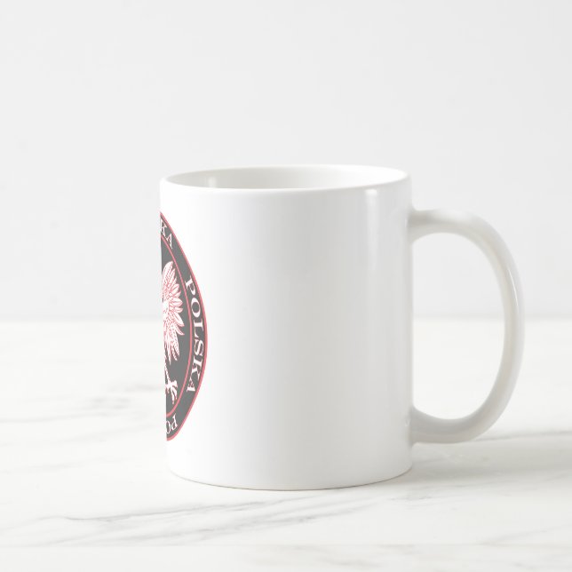 Round Red Polska Eagle Coffee Mug (Right)