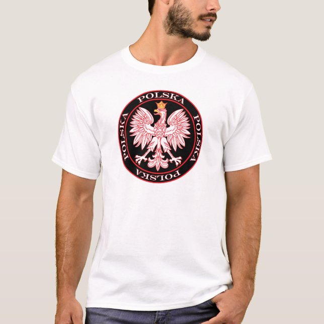 Round Red Polska Eagle T-Shirt (Front)