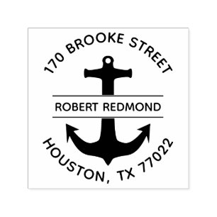 Round Return Address Anchor Stamp Self Inking