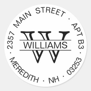 Round Return Address Label TEMPLATE