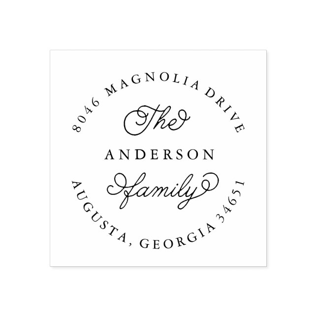 Round Return Address Stamp for Family New Address (Imprint)