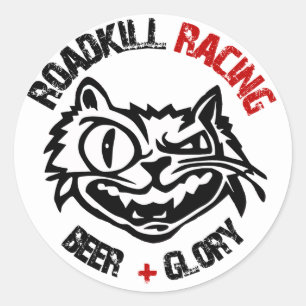 Round Roadkill Racing Stickers