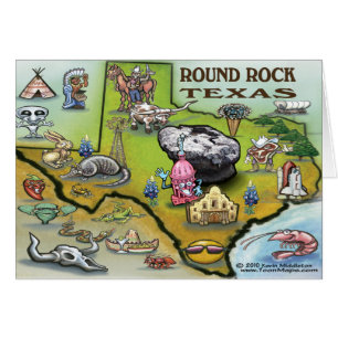 Round Rock Texas Cartoon Map